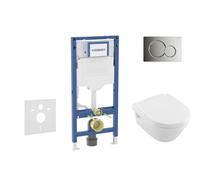 Geberit Duofix - Set bâti-support, cuvette Architectura et abattant softclose, plaque de déclenchement Sigma01, chrome brillant SANI11CK1101