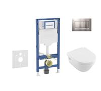 Geberit Duofix - Set bâti-support, cuvette Architectura et abattant softclose, plaque de déclenchement Sigma20, chrome mat/chrome SANI11CK2106