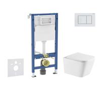 Geberit Duofix - Set bâti-support, cuvette Arkas l et abattant softclose, plaque de déclenchement Delta30, blanc alpin SANI11CA31149