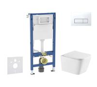 Geberit Duofix - Set bâti-support, cuvette Arkas l et abattant softclose, plaque de déclenchement Delta50, blanc alpin SANI11CA31147