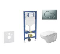 Geberit Duofix - Set bâti-support, cuvette D-Code et abattant softclose, plaque de déclenchement Sigma01, chrome mat SANI11CP2102