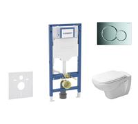 Geberit Duofix - Set bâti-support, cuvette D-Code et abattant softclose, plaque de déclenchement Sigma01, chrome brillant SANI11CP1101