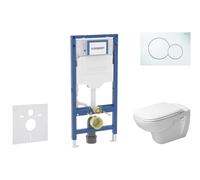 Geberit Duofix - Set bâti-support, cuvette D-Code et abattant softclose, plaque de déclenchement Sigma01, blanc alpin SANI11CP3100