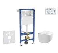 Geberit Duofix - Set bâti-support, cuvette Gaia et abattant softclose, plaque de déclenchement Delta01, blanc alpin SANI11CA3120B