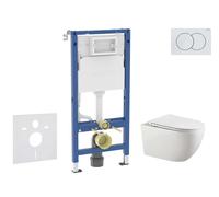 Geberit Duofix - Set bâti-support, cuvette Gaia et abattant softclose, plaque de déclenchement Delta01, blanc alpin SANI11CA3124B