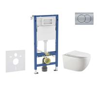 Geberit Duofix - Set bâti-support, cuvette Gaia et abattant softclose, plaque de déclenchement Delta01, chrome mat SANI11CA1137B