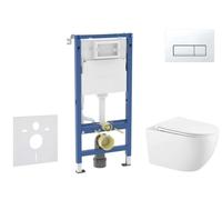 Geberit Duofix - Set bâti-support, cuvette Gaia et abattant softclose, plaque de déclenchement Delta50, blanc alpin SANI11CA3144B