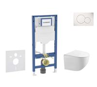 Geberit Duofix - Set bâti-support, cuvette Gaia et abattant softclose, plaque de déclenchement Sigma01, blanc alpin SANI11CA3117B