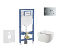 Geberit Duofix - Set bâti-support, cuvette Gaia et abattant softclose, plaque de déclenchement Sigma01, chrome brillant SANI11CA1132B