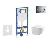 Geberit Duofix - Set bâti-support, cuvette Gaia et abattant softclose, plaque de déclenchement Sigma01, chrome brillant SANI11CA1126B
