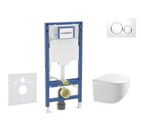 Geberit Duofix - Set bâti-support, cuvette Gaia et abattant softclose, plaque de déclenchement Sigma20, blanc/chrome SANI11CA3118B