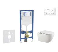 Geberit Duofix - Set bâti-support, cuvette Gaia et abattant softclose, plaque de déclenchement Sigma20, blanc/chrome SANI11CA3122B
