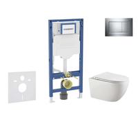 Geberit Duofix - Set bâti-support, cuvette Gaia et abattant softclose, plaque de déclenchement Sigma20, chrome/chrome mat SANI11CA1133B