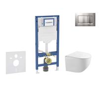 Geberit Duofix - Set bâti-support, cuvette Gaia et abattant softclose, plaque de déclenchement Sigma20, chrome mat/chrome SANI11CA1128B