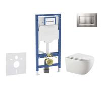Geberit Duofix - Set bâti-support, cuvette Gaia et abattant softclose, plaque de déclenchement Sigma20, chrome mat/chrome SANI11CA1134B