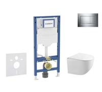 Geberit Duofix - Set bâti-support, cuvette Gaia et abattant softclose, plaque de déclenchement Sigma20, chrome/chrome mat SANI11CA1127B