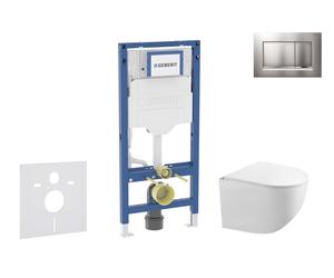 Geberit Duofix - Set bâti-support, cuvette Gaia et abattant softclose, plaque de déclenchement Sigma20, chrome mat/chrome SANI11CA1128B
