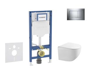 Geberit Duofix - Set bâti-support, cuvette Gaia et abattant softclose, plaque de déclenchement Sigma20, chrome/chrome mat SANI11CA1127B