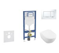Geberit Duofix - Set bâti-support, cuvette Subway 2.0 et abattant softclose, plaque de déclenchement Sigma20, blanc/chrome brillant SANI11CK3112