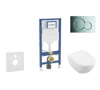 Geberit Duofix - Set bâti-support, cuvette Subway 2.0 et abattant softclose, plaque de déclenchement Sigma01, chrome brillant SANI11CK1109