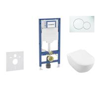 Geberit Duofix - Set bâti-support, cuvette Subway 2.0 et abattant softclose, plaque de déclenchement Sigma01, blanc alpin SANI11CK3108