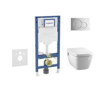 Geberit Duofix - Set bâti-support, cuvette TECEone et abattant softclose, plaque de déclenchement Sigma01, chrome brillant SANI11CT1101
