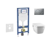 Geberit Duofix - Set bâti-support, cuvette TECEone et abattant softclose, plaque de déclenchement Sigma01, chrome mat SANI11CT2102