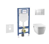 Geberit Duofix - Set bâti-support, cuvette TECEone et abattant softclose, plaque de déclenchement Sigma20, chrome mat/chrome SANI11CT2106