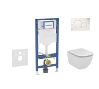 Geberit Duofix - Set bâti-support, cuvette Tesi et abattant, plaque de déclenchement Sigma01, blanc alpin SANI11CD3116