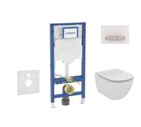 Geberit Duofix - Set bâti-support, cuvette Tesi et abattant softclose, plaque de déclenchement Sigma50, blanc alpin SANI11CD3139