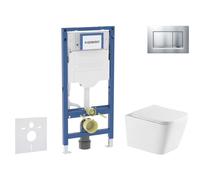 Geberit Duofix - Set de bâti-support, cuvette Arkas I et abattant softclose, plaque de déclenchement Sigma20, chrome mat/chrome SANI11CA2115