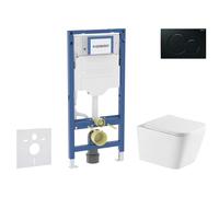 Geberit Duofix - Set de bâti-support, cuvette Arkas I et abattant softclose, plaque de déclenchement Sigma01, noir SANI11CA5185