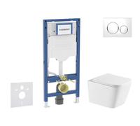 Geberit Duofix - Set de bâti-support, cuvette Arkas I et abattant softclose, plaque de déclenchement Sigma20, blanc/chrome SANI11CA31140