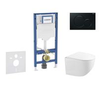 Geberit Duofix - Set de bâti-support, cuvette compacte Gaia et abattant softclose, plaque de déclenchement Sigma01, noir SANI11CA5117B