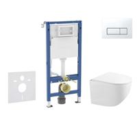 Geberit Duofix - Set de bâti-support, cuvette compacte Gaia et abattant softclose, plaque de déclenchement Delta50, blanc alpin SANI11CA3151B