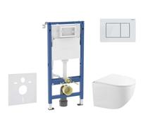 Geberit Duofix - Set de bâti-support, cuvette compacte Gaia et abattant softclose, plaque de déclenchement Delta30, blanc alpin SANI11CA3153B
