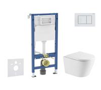 Geberit Duofix - Set de bâti-support, cuvette Nefia et abattant softclose, plaque de déclenchement Delta30, blanc alpin SANI11CA31116