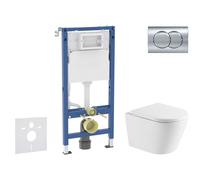 Geberit Duofix - Set de bâti-support, cuvette Nefia et abattant softclose, plaque de déclenchement Delta01, chrome brillant SANI11CA1163