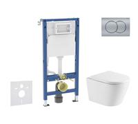Geberit Duofix - Set de bâti-support, cuvette Nefia et abattant softclose, plaque de déclenchement Delta01, chrome mat SANI11CA2108