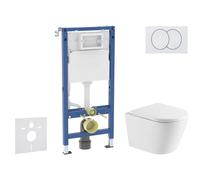 Geberit Duofix - Set de bâti-support, cuvette Nefia et abattant softclose, plaque de déclenchement Delta, blanc SANI11CA31113