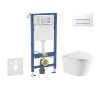 Geberit Duofix - Set de bâti-support, cuvette Nefia et abattant softclose, plaque de déclenchement Delta50, blanc alpin SANI11CA31114