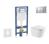 Geberit Duofix - Set de bâti-support, cuvette Nefia et abattant softclose, plaque de déclenchement Sigma20, chrome mat/chrome SANI11CA2106