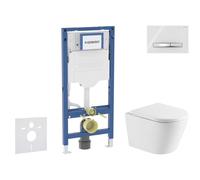Geberit Duofix - Set de bâti-support, cuvette Nefia et abattant softclose, plaque de déclenchement Sigma50, chrome/blanc alpin SANI11CA31111