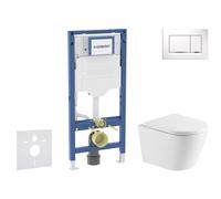 Geberit Duofix - Set de bâti-support, cuvette Nefia et abattant softclose, plaque de déclenchement Sigma20, blanc/chrome SANI11CA31108