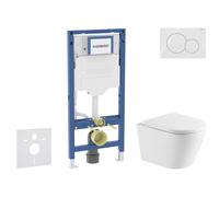 Geberit Duofix - Set de bâti-support, cuvette Nefia et abattant softclose, plaque de déclenchement Sigma01, blanc alpin SANI11CA31106
