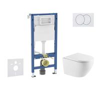 Geberit Duofix - Set de bâti-support, cuvette Oudee et abattant softclose, plaque de déclenchement Delta, blanc SANI11CA31124