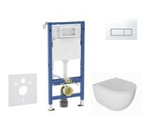 Geberit Duofix - Set de bâti-support, cuvette Oudee et abattant softclose, plaque de déclenchement Delta50, blanc alpin SANI11CA3137B