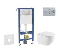 Geberit Duofix - Set de bâti-support, cuvette Oudee et abattant softclose, plaque de déclenchement Delta01, chrome mat SANI11CA2111