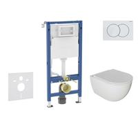 Geberit Duofix - Set de bâti-support, cuvette Oudee et abattant softclose, plaque de déclenchement Delta01, blanc alpin SANI11CA3116B