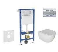 Geberit Duofix - Set de bâti-support, cuvette Oudee et abattant softclose, plaque de déclenchement Delta01, chrome brillant SANI11CA1124B